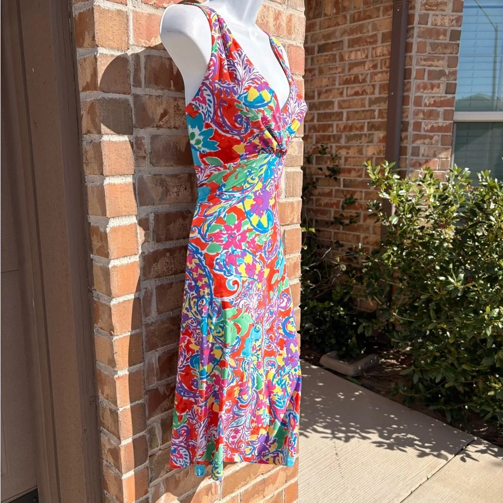 Ralph Lauren Multicolor Floral Paisley V‑Neck Sundress